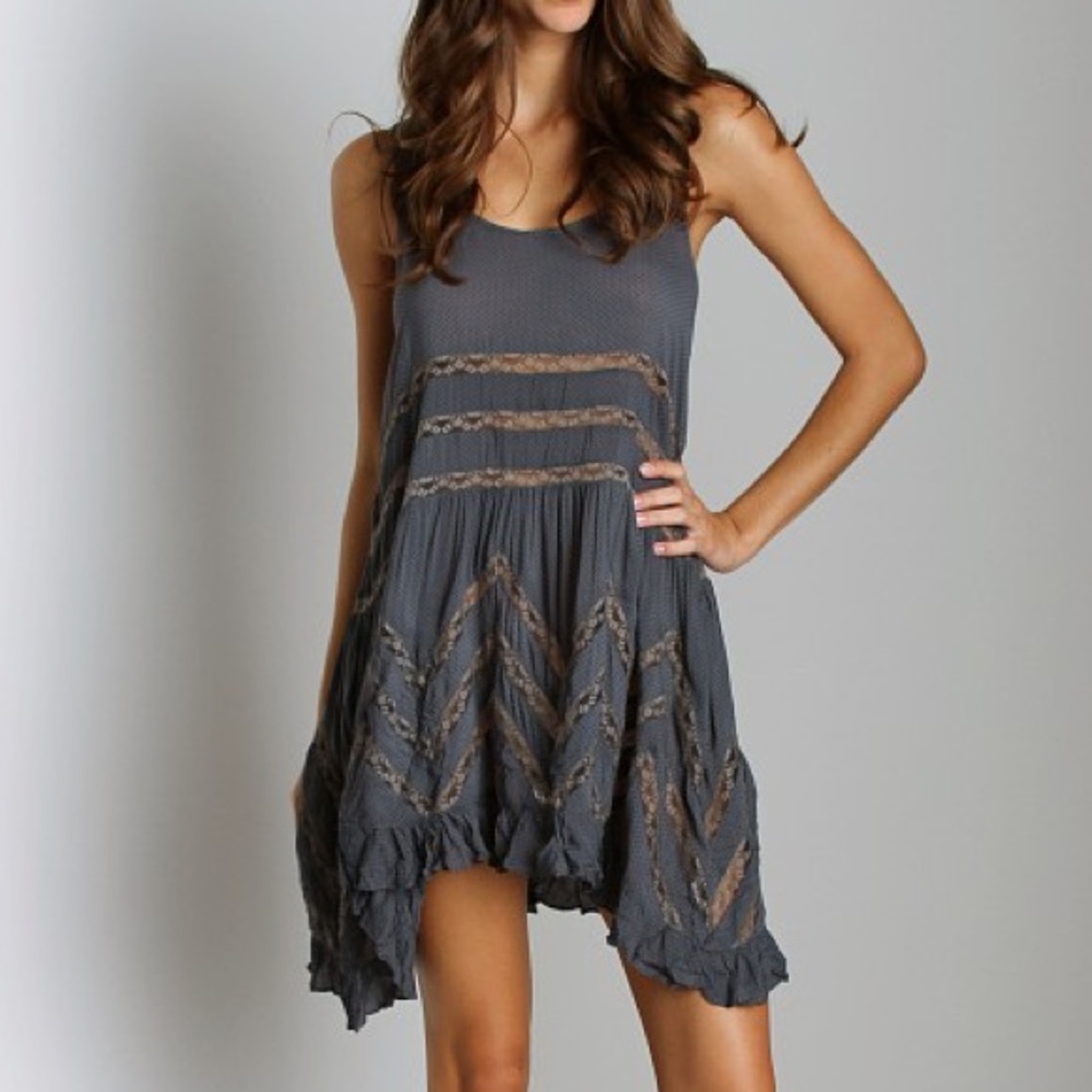 Free People Voile and Lace Trapeze Slip
